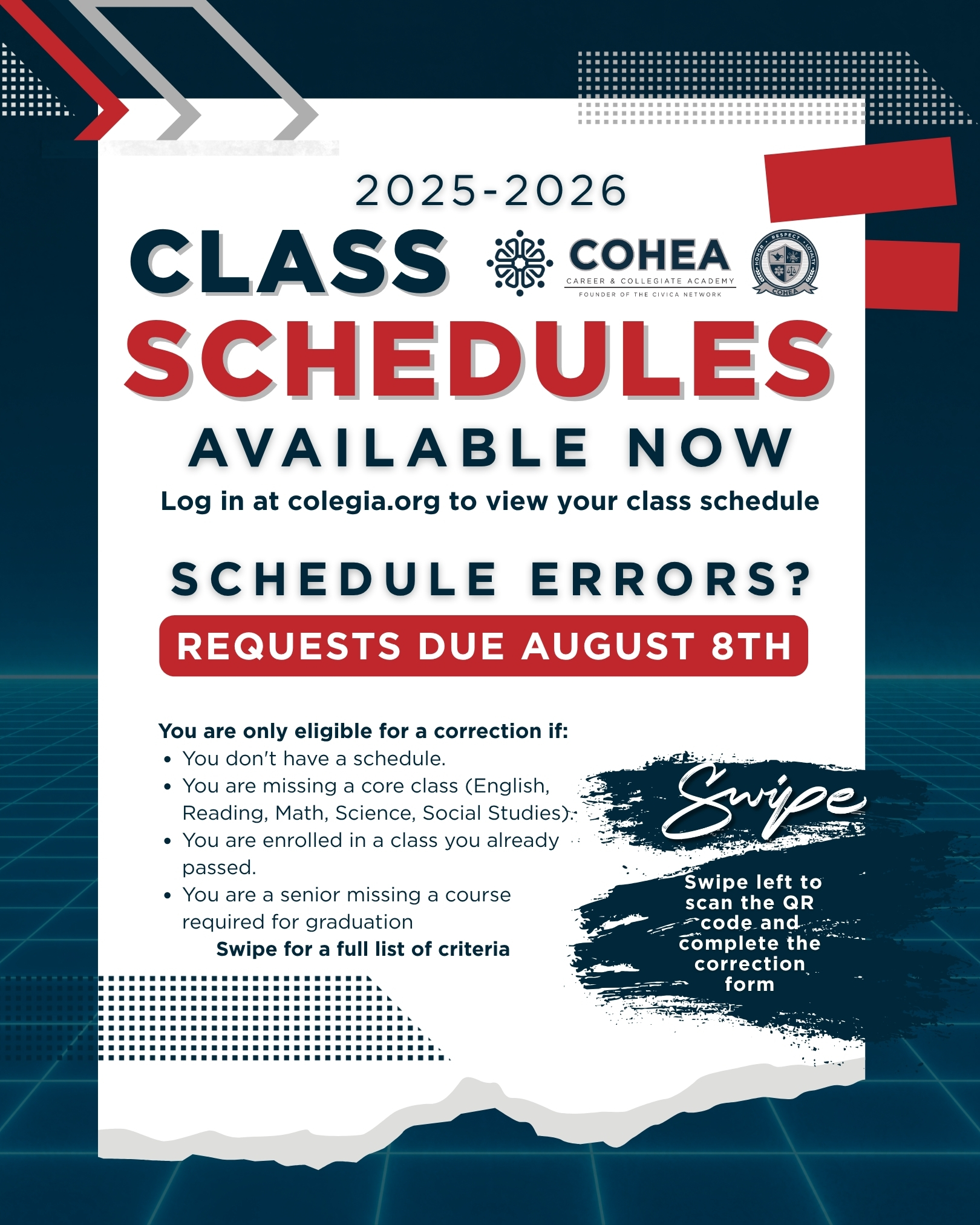 Schedule Error Correction Request